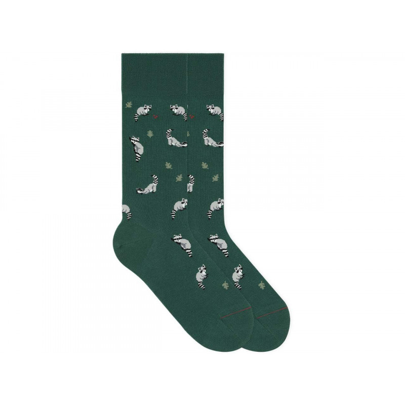 Socken Racoon - Emerald Green