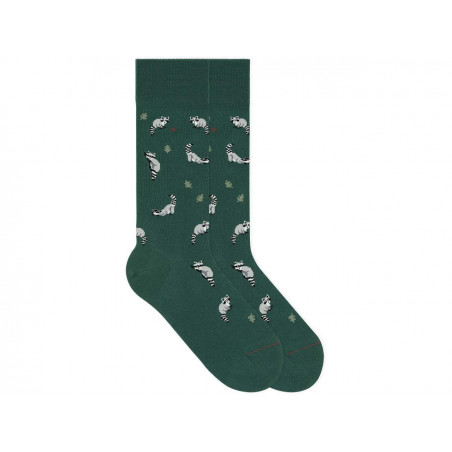 Socken Racoon - Emerald Green