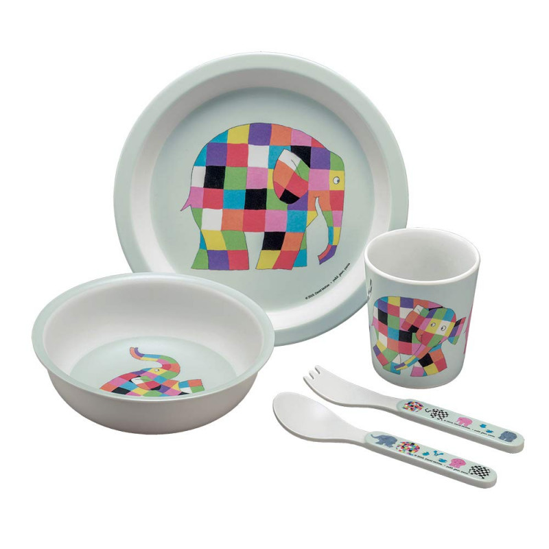 5 teiliges Geschirrset Elmer