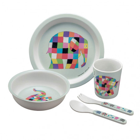 5 teiliges Geschirrset Elmer