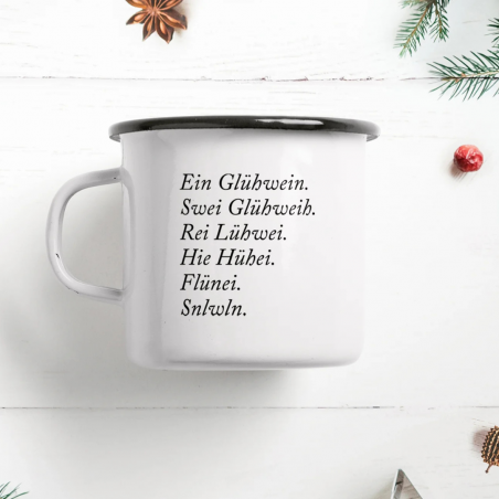 Emaille Becher "Glühwein"