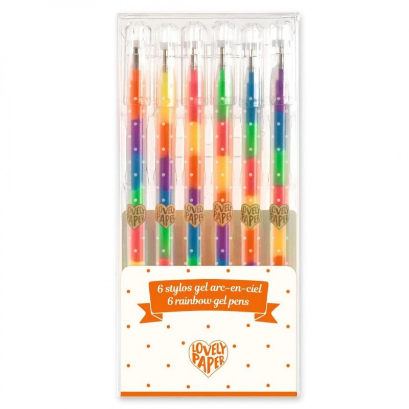 6 Regenbogen Gelstifte