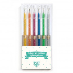 Gelstifte: 6 glitter Gel Stifte