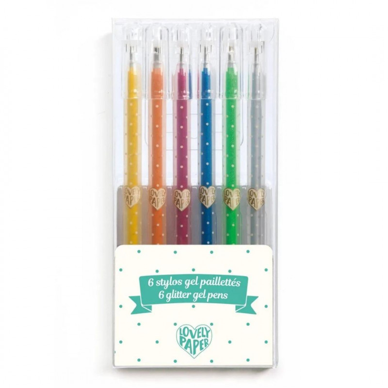 Gelstifte: 6 glitter Gel Stifte