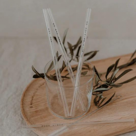 Strohhalm aus Glas (13cm, 4er Set)