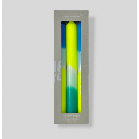 Dip Dye Neon Dinner Candles