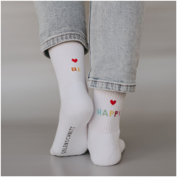 Socken weiß Happy