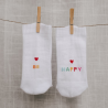 Socken weiß Happy