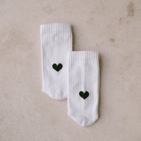 Socken weiß Herz