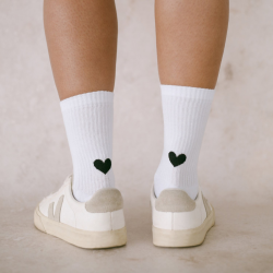 Socken weiß Herz