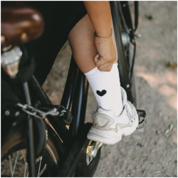 Socken weiß Herz