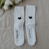 Socken weiß Herz