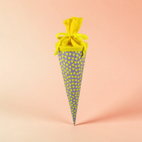 Schultüte (35cm) mit Herzen