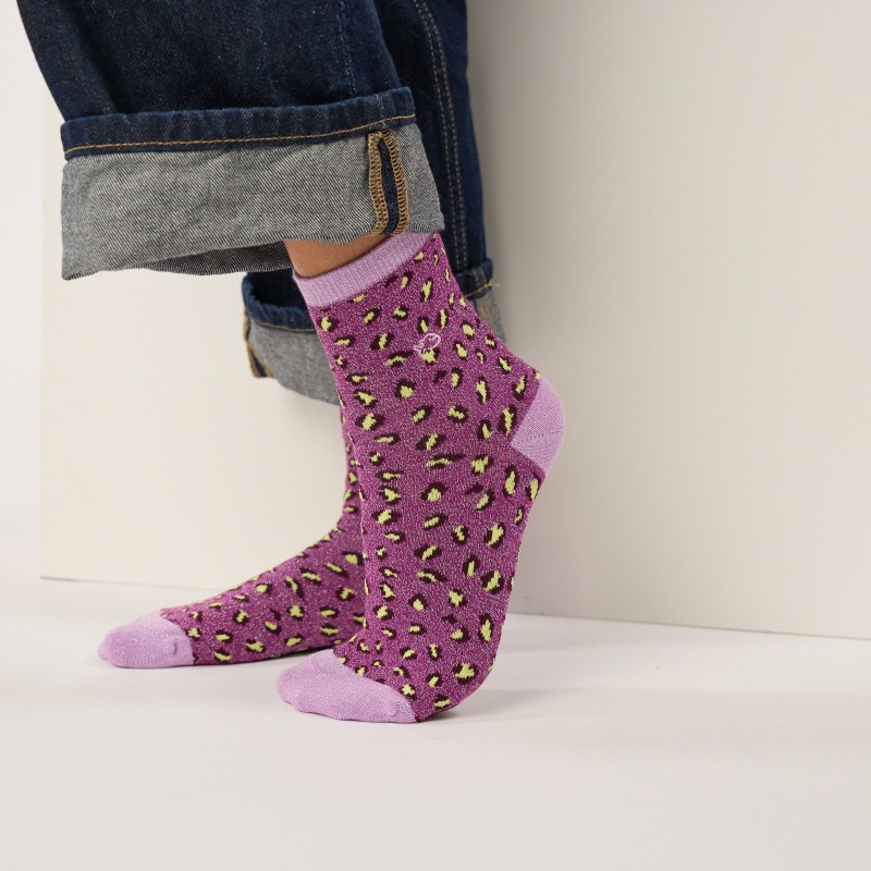 Socken Leopard glitter