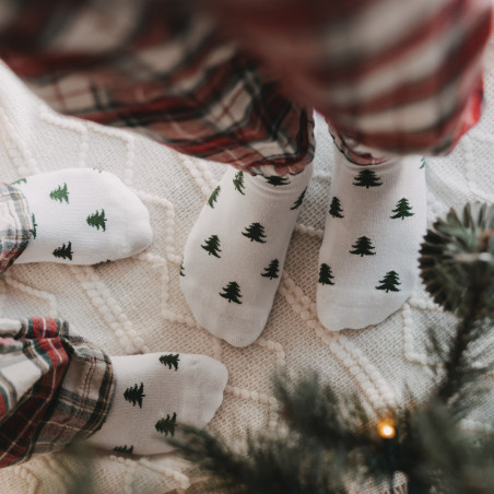 Kindersocken weiß Allover Tannen
