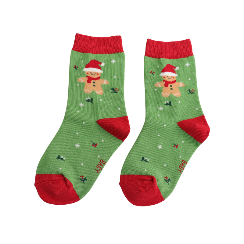 Socken Kids: Christmas Gingerbread Green