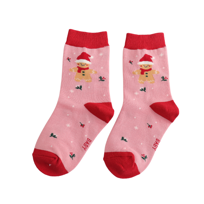 Socken Kids: Christmas Gingerbread Pink