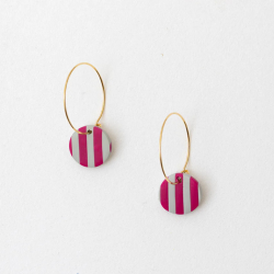 Ohrhänger Rina fuchsia / taupe