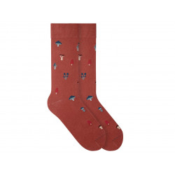 Socken Mushrooms Copper Red