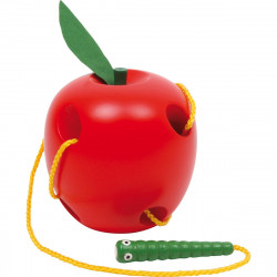 Fädelspiel Apfel und Wurm