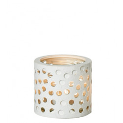Teelichthalter Dots White
