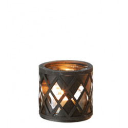 Teelichthalter Harlequin black