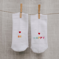 Socken weiß Happy