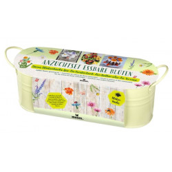 Anzuchtset: Essbare Blüten in Zinkwanne